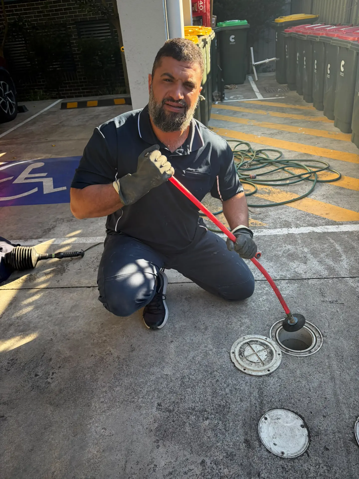 Original Plumbing director on a drain-clearing job